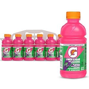 12-Pk 12-Oz Gatorade Lower Sugar Electrolyte Sports Drink (Rain Berry) $6 w/ S&S