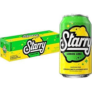 12-Pack 12-Oz Starry Lemon Lime Soda (Regular or Zero Sugar) 4 for $17.80 w/ Subscribe & Save