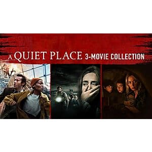 Blu-ray or digital collection packaging for A Quiet Place trilogy featuring all three films from the horror franchise.