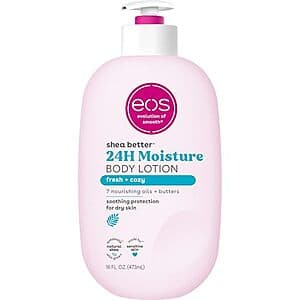 Select Accts: 16-Oz eos 24H Moisture Shea Better Body Lotion (Fresh & Cozy) 2 for $7 w/ S&S