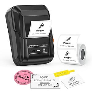 SUPVAN T50M Pro Bluetooth Label Maker w/ Tape (Black) $19.30