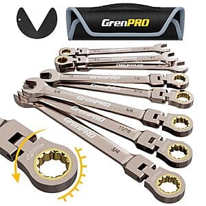 9-Piece GrenPRO Metric Flex-Head Ratcheting Wrench Set (5/16" - 3/4", 72-Tooth) $20.70