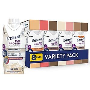 8-pk 11-oz Ensure Max Protein Nutrition Shakes (Variety Pack) $10.95 & More w/ Subscribe & Save