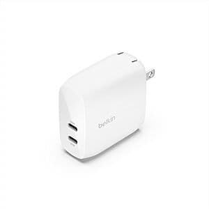 Belkin USB-C 60W PPS Dual Port Wall Charger Block (White) $19.50
