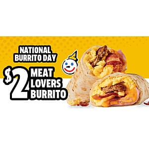 Jack in the Box: Meat Lovers Breakfast Burrito $2 + Free Store Pickup