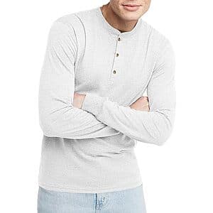 Hanes Originals Men's Tri-Blend Long Sleeve Henley T-Shirt (2 colors) $6