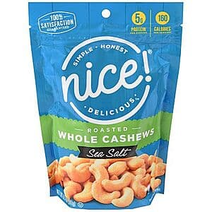 Nice! Snack Cashews & Mixed Nuts: 8.5-Oz Nice! Roasted Whole Cashews (Sea Salt) $3 & More + Free Store Pickup on $10+