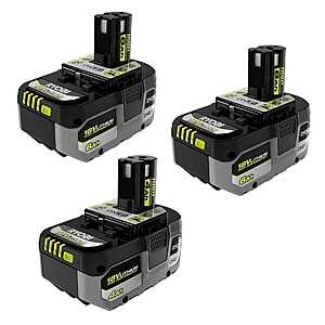 3-Pc RYOBI ONE+ HP 18V Batteries w/ 2x 6.0Ah & 1x 4.0Ah $159 + Free S&H
