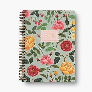 Rifle Paper Co. 2024-2025 17-Month Academic Hardcover Spiral Planner (Roses) $4 & More + Free Shipping
