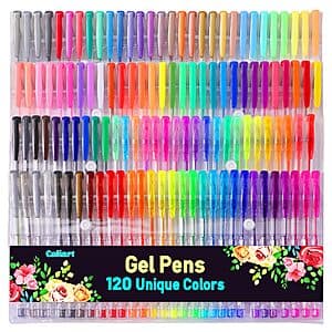 120-Colors Caliart Colored Neon Glitter Gel Pen Set $12
