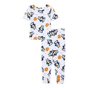 Kid's Halloween Graphic Shirt & Pant Pajama Set (Bluey, Stitch, More) $3