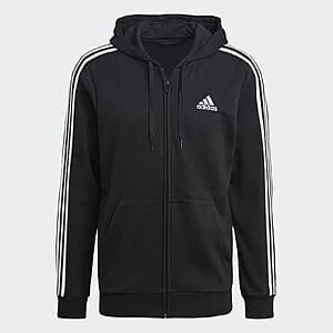 adidas Men's Essentials French Terry 3-Stripes Full-Zip Hoodie (3 Colors) $22 + Free S&H