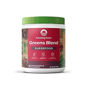 8.5-Oz Amazing Grass Greens Blend Superfood Powder (Berry, 30 Servings) 2 for $26 w/ Subscribe & Save + Free S&H