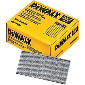 2500-Count DeWALT 1-1/2" 16GA Heavy Duty Galvanized Straight Finish Nails $7.50