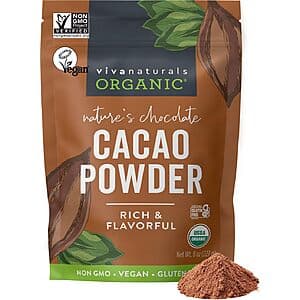 Select Accounts: 8-Oz Viva Naturals Organic Cacao Powder $5 w/ S&S