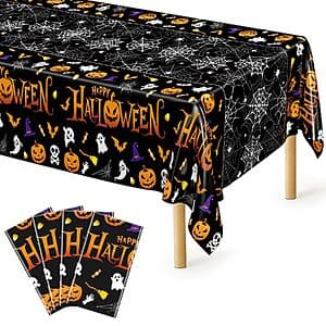 4-Pk 54" x 108" QZYL Halloween Disposable Plastic Tablecloths $7