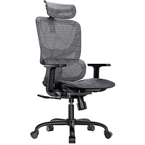 HUANUO Ergonomic Mesh Office Chair w/ 5-Level Lumbar Support $60 + Free S&H
