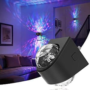 JandCase plug-in galaxy night light with dusk-to-dawn sensor in warm glow.