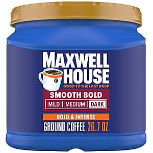 26.7-oz Maxwell House Smooth Bold Dark Roast Ground Coffee $8.80 w/ S&S