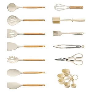 17-Piece Carote Silicone and Wood Cooking Utensil Set $14
