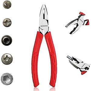 6.5" WORKPRO Linesman Combination S Screw Extractor Pliers $9
