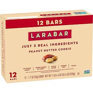 12-ct 1.7-oz Larabar Gluten Free Vegan Fruit & Nut Bars (Peanut Butter Cookie) $8.40 & More w/ Subscribe & Save