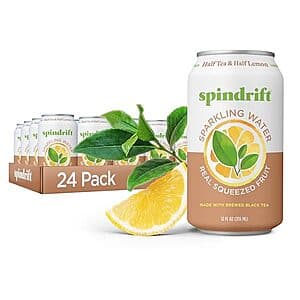 24-pack of Spindrift Sparkling Water in Half Tea & Half Lemon flavor with 12-oz cans.