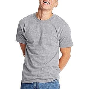 Hanes Men's Beefy-T Heavyweight Cotton T-Shirt (Light Steel) $3.15