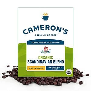 4lb Cameron's Roasted Whole Bean Organic Coffee (Scandinavian Blend) $22.10 & More w/ Subscribe & Save