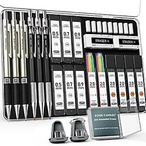 25-Piece Four Candies Mechanical Art Pencil Set w/ Case $11.20 w/ Subscribe & Save & More