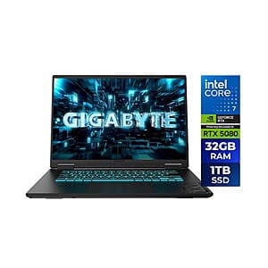 GIGABYTE A16 Laptop: 16" 1600p 165Hz, Core 7 240H, RTX 5080, 32GB, 1TB $1799 + Free S&H
