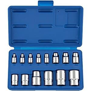 14-Pc Neiko External Torx Socket Set w/ Carrying Case (E4-E24, 1/4"-1/2" Drive) $12.40