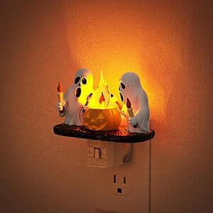 JandCase Halloween Plug-In Night Lights: Candle Ghost or Cane Ghost $9.50 & More