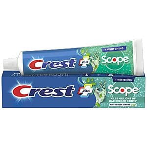 Three assorted Oral-B and Crest oral care products including toothbrushes and toothpaste in retail packaging.