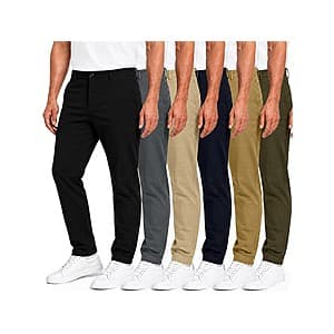 3-Pk Men's Super Stretch Slim Fit Chino Pants (various colors/sizes) $20 + Free S&H w/ Amazon Prime