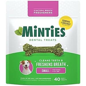 20-Pack Minties Dental Dog Treats (Medium Size) $6.45 w/ Subscribe & Save
