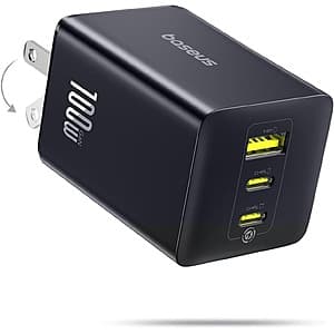 100W Baseus 3-Port USB-C GaN Wall Charger (2x USB-C & USB-A) $21.40 + Free S&H