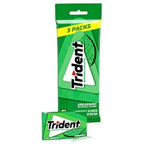 3-Pack 14-Count Trident Sugar Free Gum w/ Xylitol (Spearmint or Original) $1.45 w/ Subscribe & Save