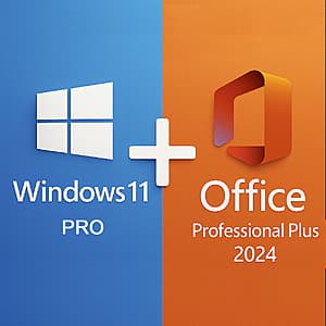 Bundle: Windows 11 Pro + Microsoft Office Pro 2024 (Lifetime, PC Digital Download) $11