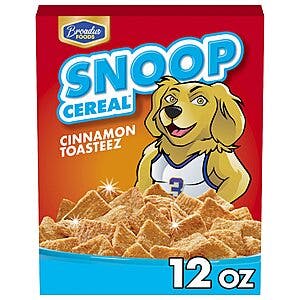 12-Oz Snoop Cereal Cinnamon Toasteez $1.89 w/ S&S + Free Shipping w/ Prime or on orders over $35