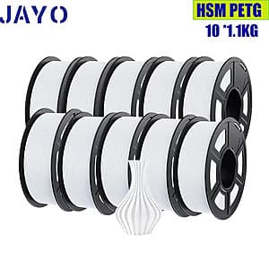 10-Pk 1.1KG JAYO High Speed Matte 1.75mm PETG 3D Printer Filament (Various) from $76.75 + Free S&H