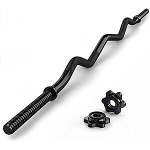 47" Fixtech 1" Standard Curl Bar w/ Collars in Black (220-Lbs. Capacity) $18.75 + Free S&H on $35+