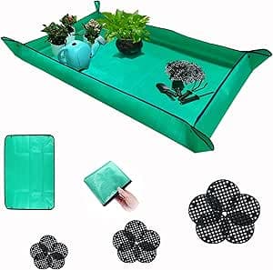 43" x 29" BIUWING Plant Repotting Mat for Indoor Plants w/ 15 Drainage Mesh Pads $4.50