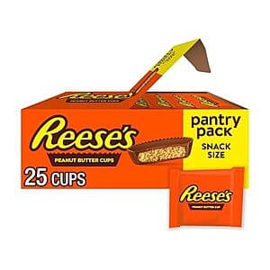 25-Ct 0.55-Oz Reese's Milk Chocolate Snack Size Peanut Butter Cups Pantry Pack $4 + Free S&H w/ Amazon Prime