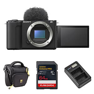 Sony Alpha ZVE10 II Mirrorless Camera + 64GB SDXC, Bag & Duo Charger $998 & More + Free S&H