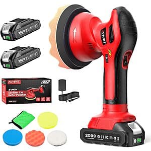 Avhrit 6" Cordless Car Buffer Polisher Kit w/ 2x 21V 2.0Ah Batteries $33 + Free S&H