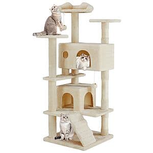 54" Aidoly Multi-Level Cat Tower (Beige) $39 + Free Shipping