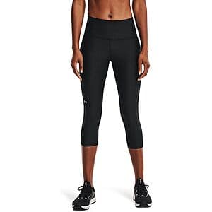 Under Armour Women's HeatGear Armour High-Waisted Pocketed Capris (Black) $17