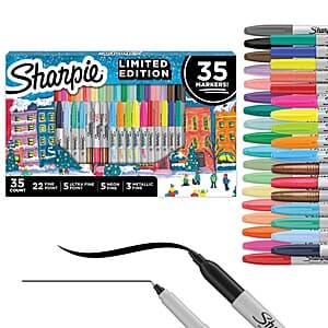 35-Count Sharpie Limited Edition Holiday Set Permanent Markers $15 + Free Store Pickup