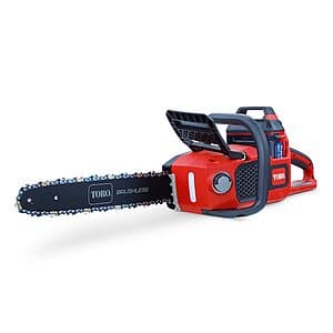 Toro Flex Force lawn mower with black and red accents on white background.